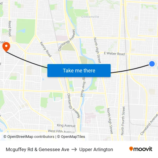 Mcguffey Rd & Genessee Ave to Upper Arlington map