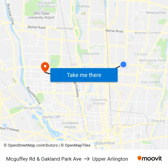 Mcguffey Rd & Oakland Park Ave to Upper Arlington map