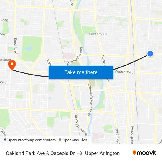 Oakland Park Ave & Osceola Dr to Upper Arlington map