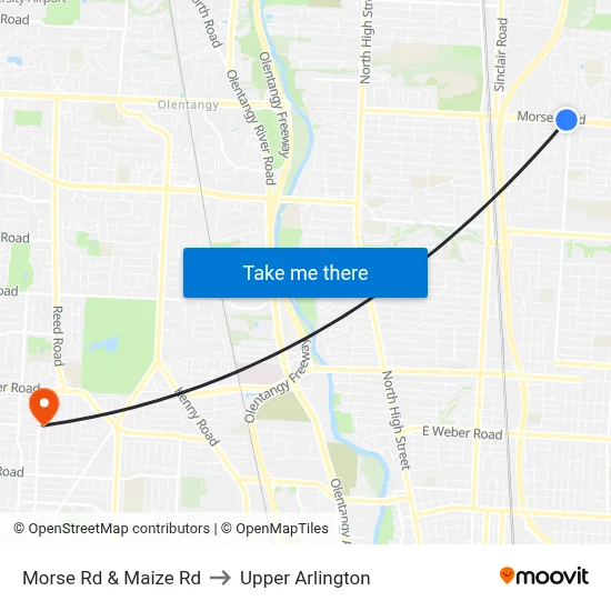 Morse Rd & Maize Rd to Upper Arlington map