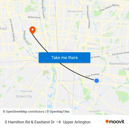 S Hamilton Rd & Eastland Dr to Upper Arlington map