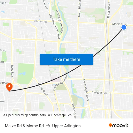 Maize Rd & Morse Rd to Upper Arlington map