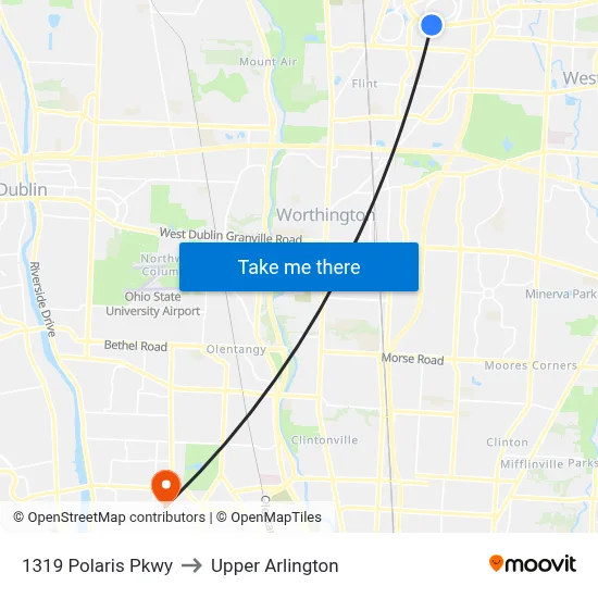 1319 Polaris Pkwy to Upper Arlington map