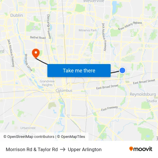 Morrison Rd & Taylor Rd to Upper Arlington map
