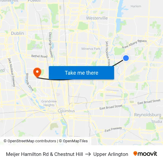 Meijer Hamilton Rd & Chestnut Hill to Upper Arlington map