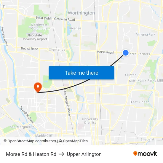 Morse Rd & Heaton Rd to Upper Arlington map