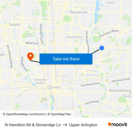 N Hamilton Rd & Stoneridge Ln to Upper Arlington map