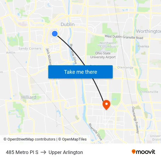 485 Metro Pl S to Upper Arlington map