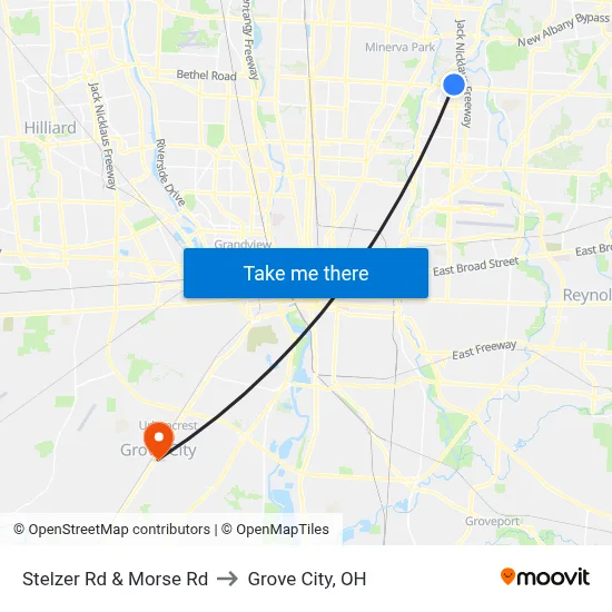 Stelzer Rd & Morse Rd to Grove City, OH map