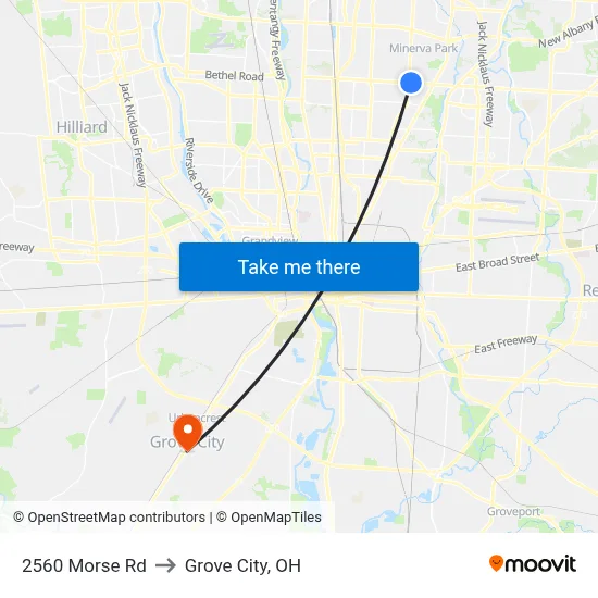 2560 Morse Rd to Grove City, OH map