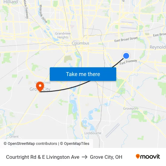 Courtright Rd & E Livingston Ave to Grove City, OH map