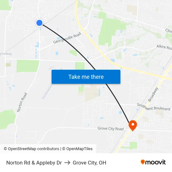Norton Rd & Appleby Dr to Grove City, OH map