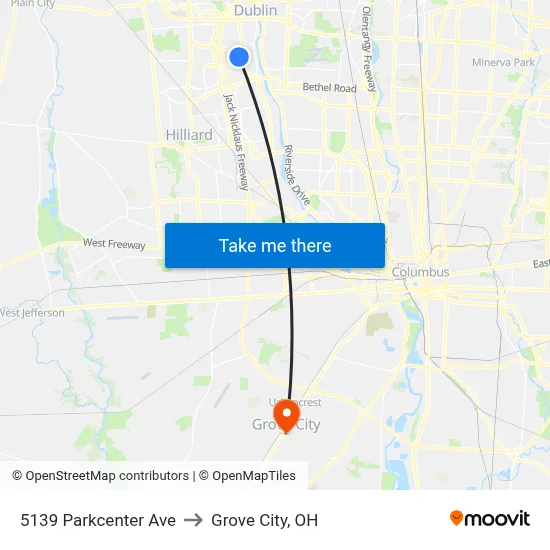 5139 Parkcenter Ave to Grove City, OH map