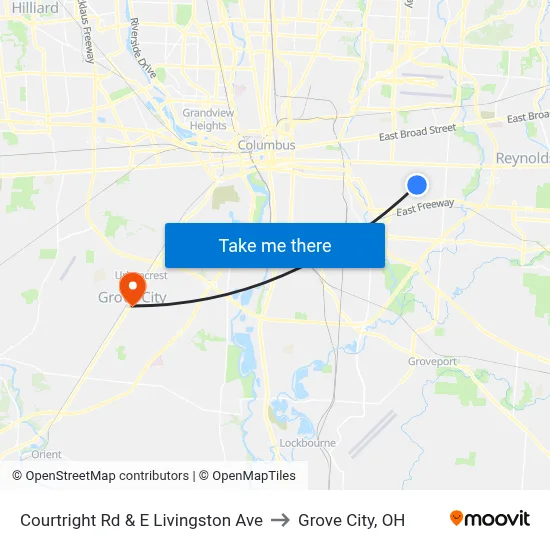 Courtright Rd & E Livingston Ave to Grove City, OH map