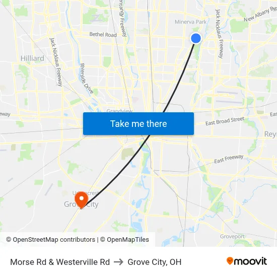 Morse Rd & Westerville Rd to Grove City, OH map