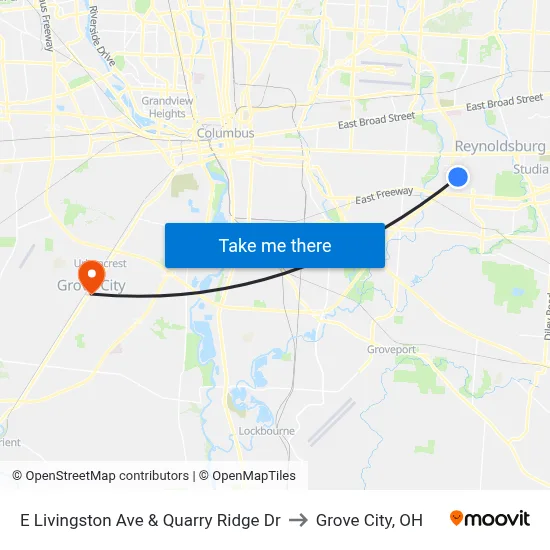 E Livingston Ave & Quarry Ridge Dr to Grove City, OH map