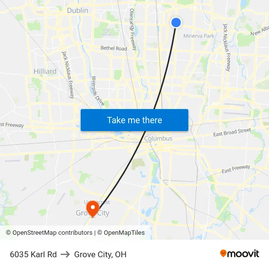 6035 Karl Rd to Grove City, OH map