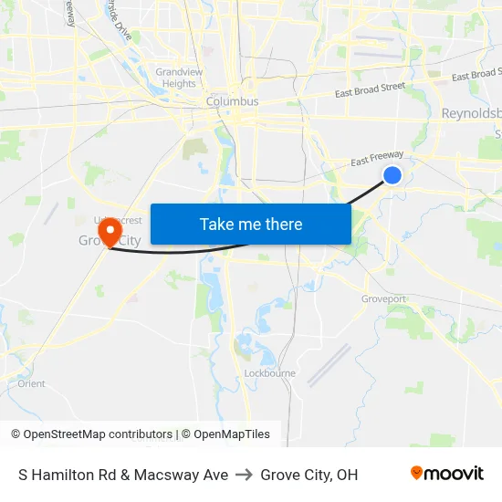 S Hamilton Rd & Macsway Ave to Grove City, OH map