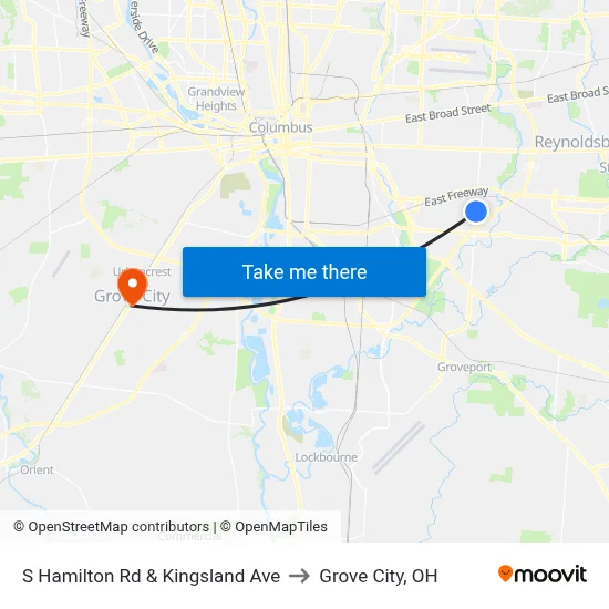 S Hamilton Rd & Kingsland Ave to Grove City, OH map