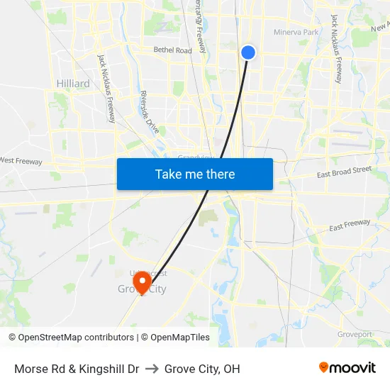 Morse Rd & Kingshill Dr to Grove City, OH map