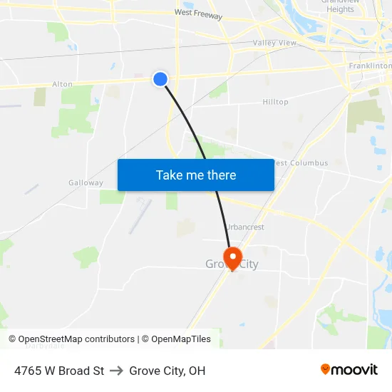 4765 W Broad St to Grove City, OH map