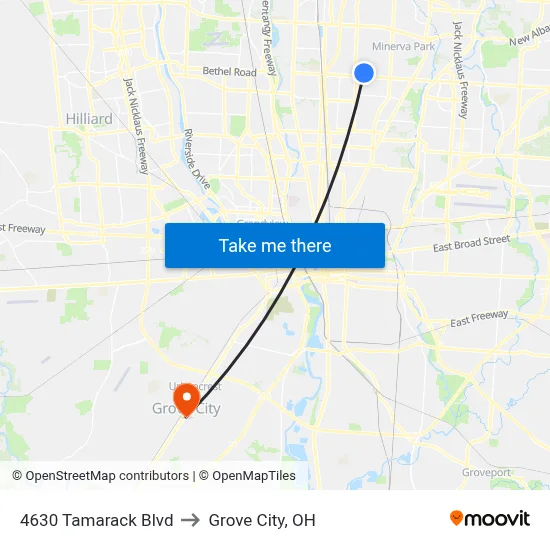 4630 Tamarack Blvd to Grove City, OH map