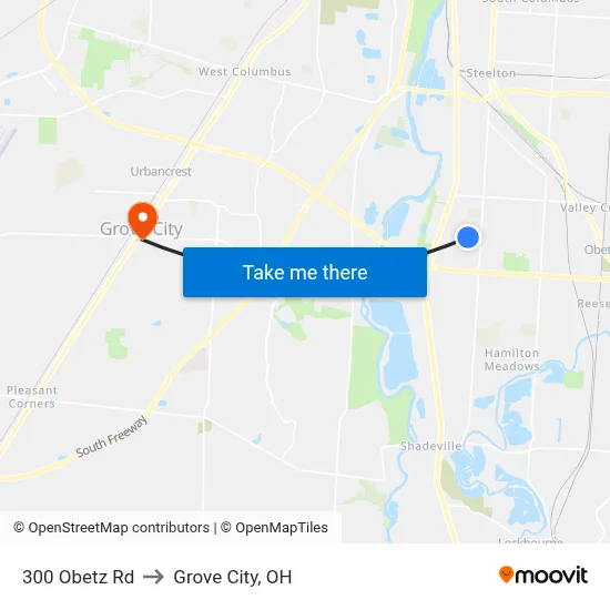 300 Obetz Rd to Grove City, OH map
