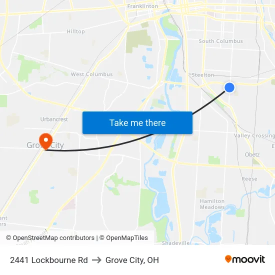 2441 Lockbourne Rd to Grove City, OH map
