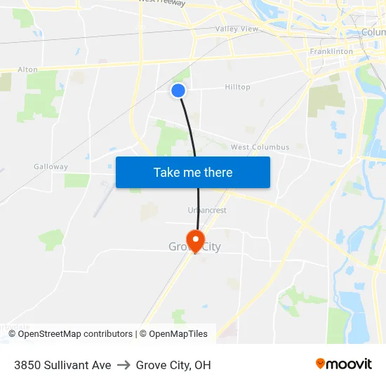 3850 Sullivant Ave to Grove City, OH map