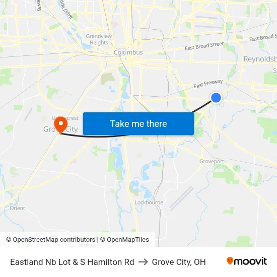 Eastland Nb Lot & S Hamilton Rd to Grove City, OH map