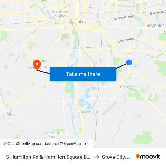 S Hamilton Rd & Hamilton Square Blvd to Grove City, OH map