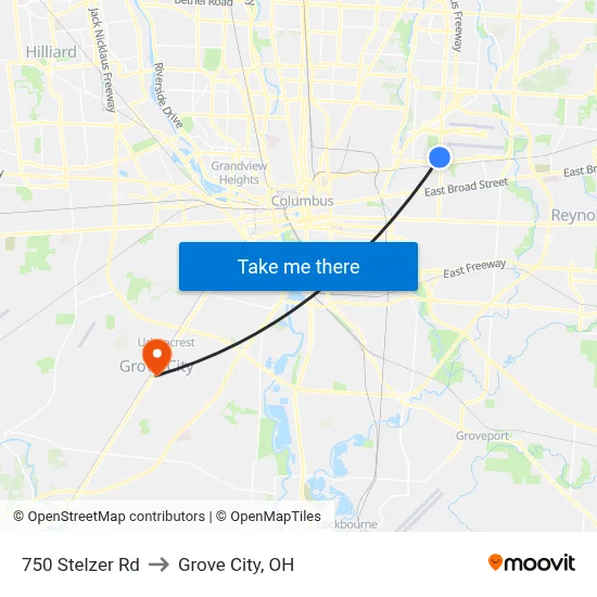 750 Stelzer Rd to Grove City, OH map