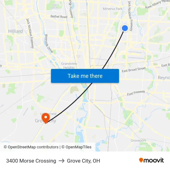 3400 Morse Crossing to Grove City, OH map