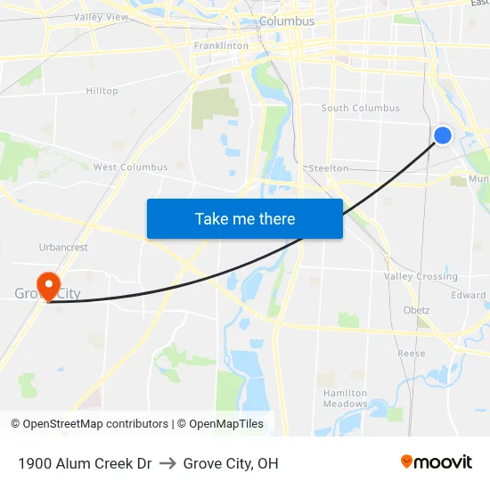 1900 Alum Creek Dr to Grove City, OH map