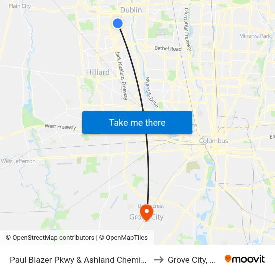 Paul Blazer Pkwy & Ashland Chemical to Grove City, OH map