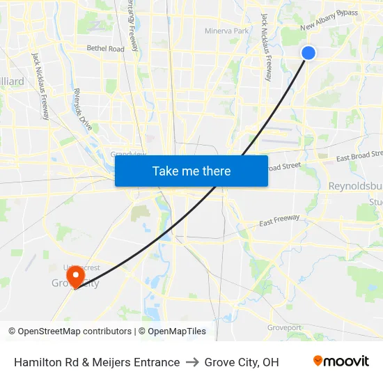 Hamilton Rd & Meijers Entrance to Grove City, OH map