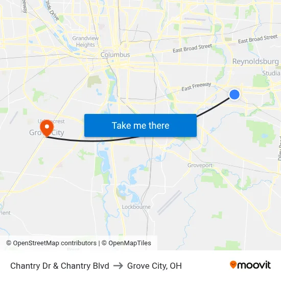 Chantry Dr & Chantry Blvd to Grove City, OH map
