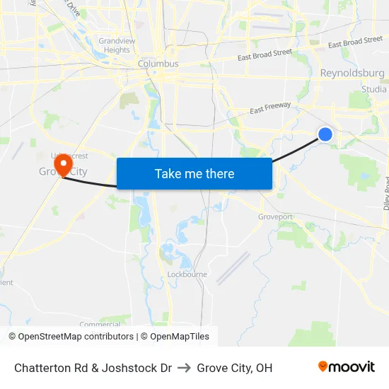 Chatterton Rd & Joshstock Dr to Grove City, OH map