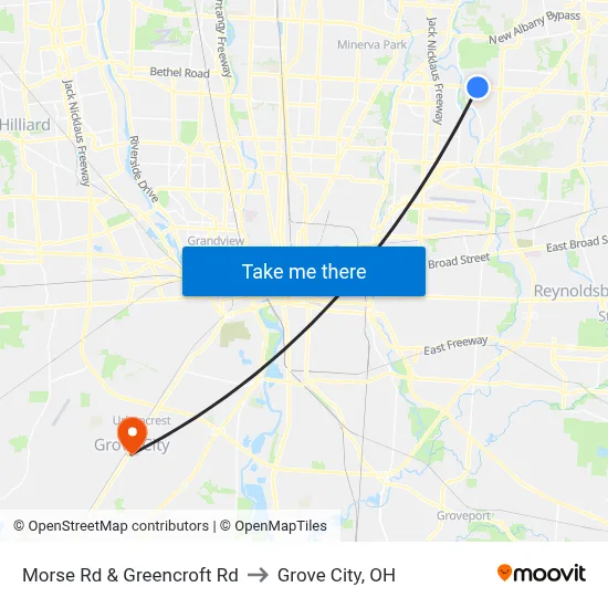 Morse Rd & Greencroft Rd to Grove City, OH map