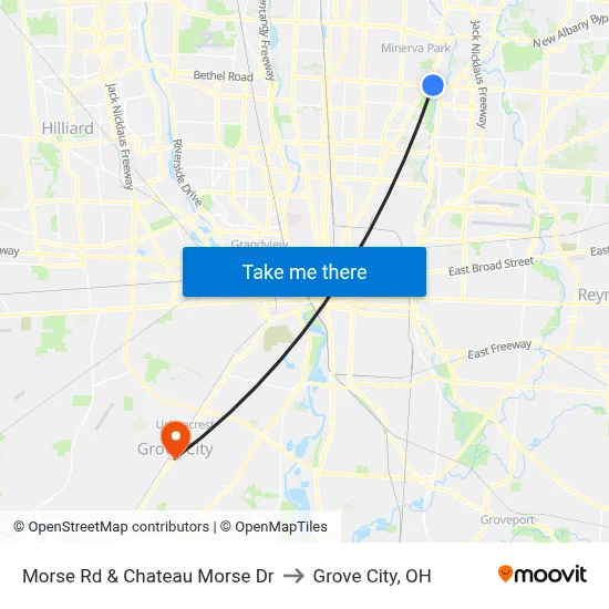 Morse Rd & Chateau Morse Dr to Grove City, OH map