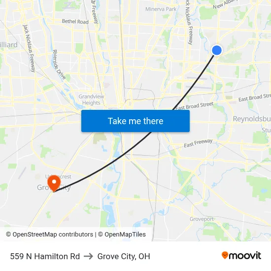 559 N Hamilton Rd to Grove City, OH map