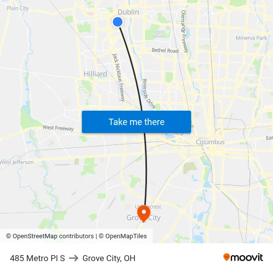 485 Metro Pl S to Grove City, OH map