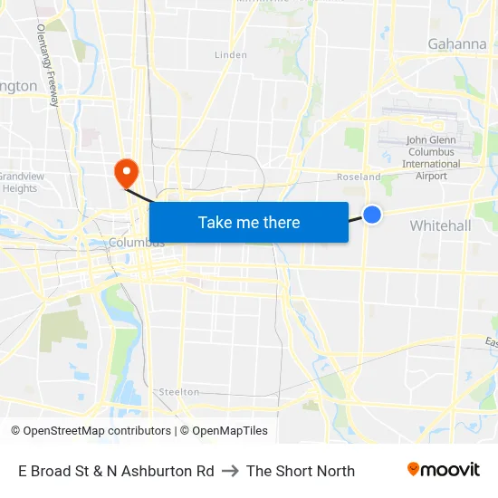E Broad St & N Ashburton Rd to The Short North map