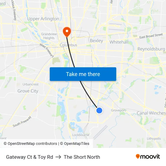 Gateway Ct & Toy Rd to The Short North map