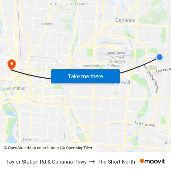 Taylor Station Rd & Gahanna Pkwy to The Short North map