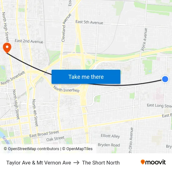 Taylor Ave  & Mt Vernon Ave to The Short North map