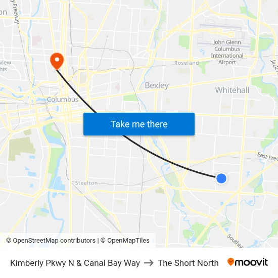 Kimberly Pkwy N & Canal Bay Way to The Short North map