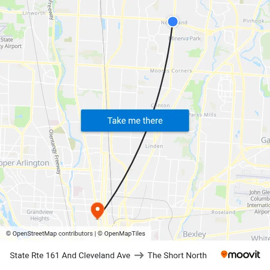 State Rte 161 And Cleveland Ave to The Short North map