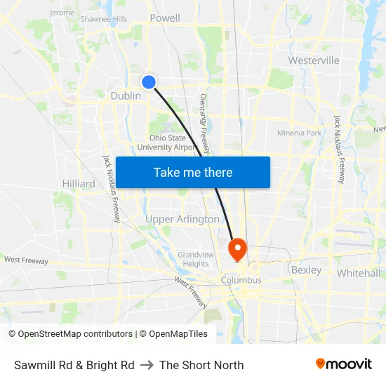 Sawmill Rd & Bright Rd to The Short North map