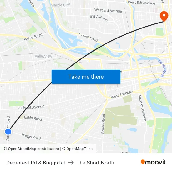Demorest Rd & Briggs Rd to The Short North map